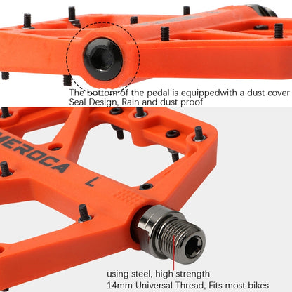 MEROCA Mountain Bike Nylon Pedal(Red) - Pedals by MEROCA | Online Shopping UK | buy2fix