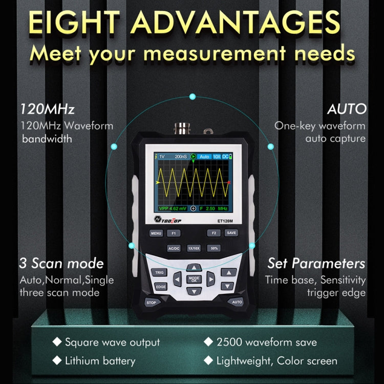 ET120M 120MHz  Digital Color Simulation Oscilloscope - Consumer Electronics by buy2fix | Online Shopping UK | buy2fix