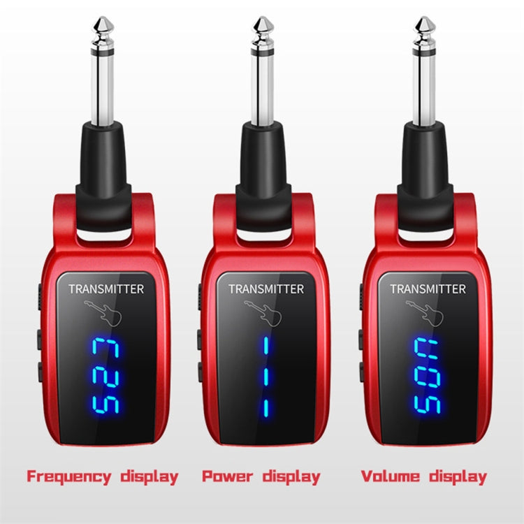 U12DX  6.35mm Jack Wireless Guitar Transmitter Receiver Rechargeable Adapter(Red) - Guitar Tuner by buy2fix | Online Shopping UK | buy2fix
