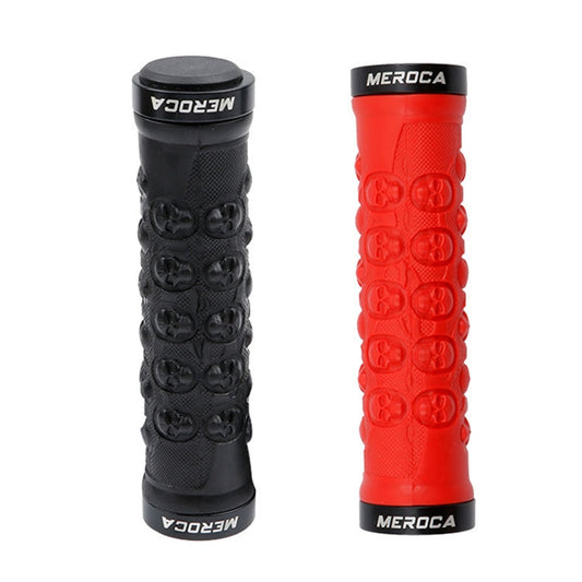 MEROCA Mountain Bike Anti-slip Shock Absorber Riding Grip Cover, Style: Bilateral Lock Skull ME23 Black by MEROCA