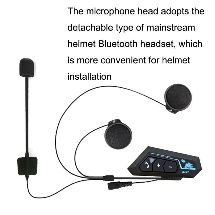 BT22 Waterproof Call Motorcycle Helmet Bluetooth Headset - Consumer Electronics by buy2fix | Online Shopping UK | buy2fix