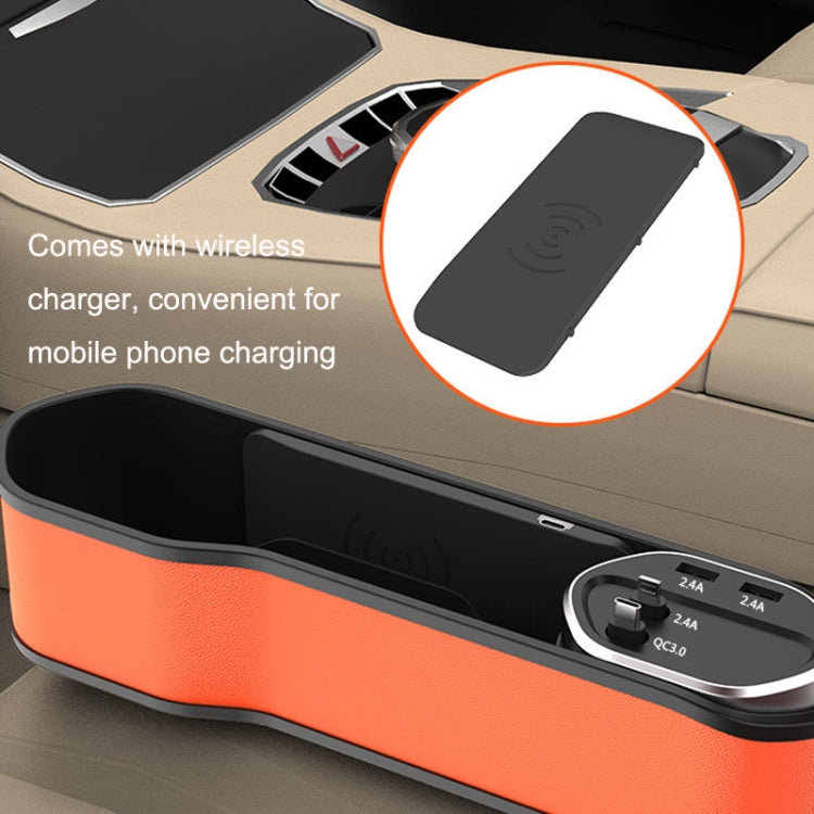 Multifunctional Car Seat Slot Storage Box, Style: USB With Wireless Charge Type - In Car by buy2fix | Online Shopping UK | buy2fix