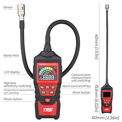 TASI Combustible Gas Detector Natural Gas Flammable Alarm Leak Detector, Specification: TA8408A - Consumer Electronics by TASI | Online Shopping UK | buy2fix