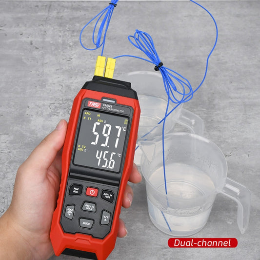 TASI Contact Temperature Meter K-Type Thermocouple Probe Thermometer, Style: TA612B Dual Channels by TASI