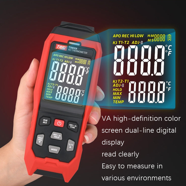 TASI Contact Temperature Meter K-Type Thermocouple Probe Thermometer, Style: TA612B Dual Channels - Consumer Electronics by TASI | Online Shopping UK | buy2fix