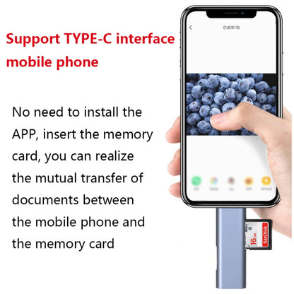 TYPE-C Multifunctional Phone Card Reader(Dark Gray) -  by buy2fix | Online Shopping UK | buy2fix