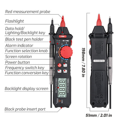 TASI Pen Multimeter Small Portable Intelligent Universal Table, Style: TA802A Automatic Range - Consumer Electronics by TASI | Online Shopping UK | buy2fix