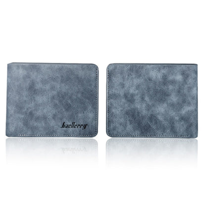 Baellerry BLR1152 Men Short Wallet Vintage Frosted Two Fold Wallet(Coffee Vertical) - Wallets by Baellerry | Online Shopping UK | buy2fix