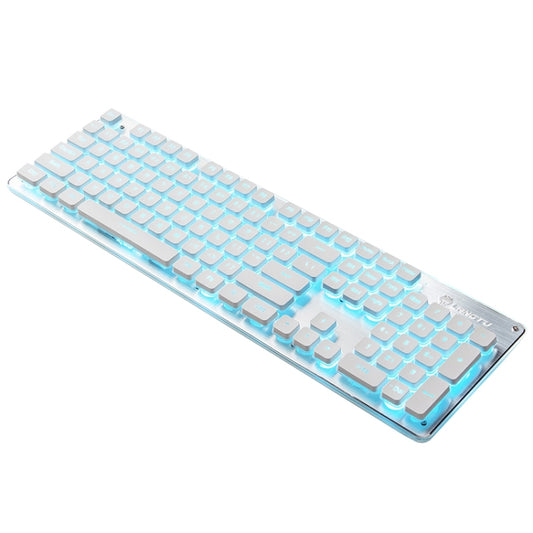 LANGTU L1 104 Keys USB Home Office Film Luminous Wired Keyboard, Cable Length:1.6m(Ice Blue Light Silver White) - Wired Keyboard by LANGTU | Online Shopping UK | buy2fix