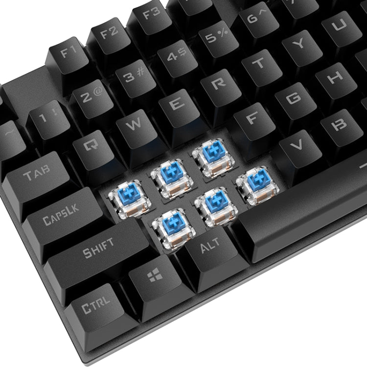 XUNFOX K80 87 Keys Wired Gaming Mechanical Illuminated Keyboard, Cable Length:1.5m(Blue White) - Wired Keyboard by XUNFOX | Online Shopping UK | buy2fix