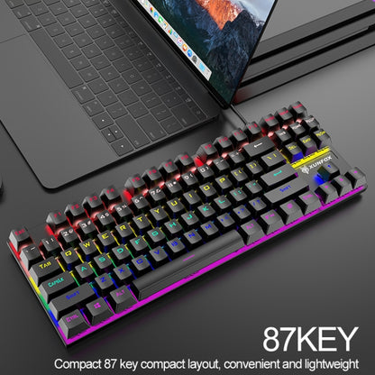 XUNFOX K80 87 Keys Wired Gaming Mechanical Illuminated Keyboard, Cable Length:1.5m(White Yellow) - Wired Keyboard by XUNFOX | Online Shopping UK | buy2fix