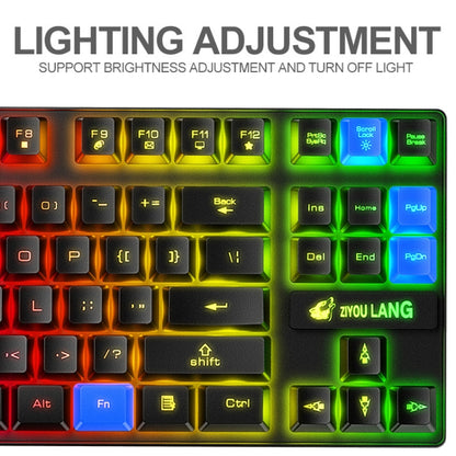 ZIYOU LANG T87 Gaming Luminous Wireless Keyboard and Mouse Set(Blue) - Wireless Keyboard by ZIYOU LANG | Online Shopping UK | buy2fix