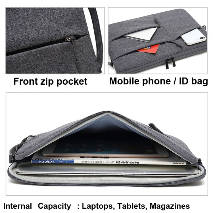 Zipper Type Polyester Business Laptop Liner Bag, Size: 13.3 Inch(Light Grey) - 13.3 inch by buy2fix | Online Shopping UK | buy2fix