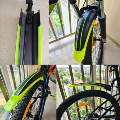 5 Sets  Dual Color Bicycle Mudguard Mountain Bike Fenders Set(Black Yellow) - Outdoor & Sports by buy2fix | Online Shopping UK | buy2fix