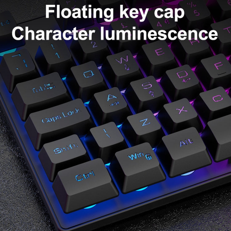 ZIYOU LANG T2 88 Keys Gaming Mechanical Luminous Keyboard and Mouse Set, Cable Length: 1.6m(White) - Wired Keyboard by buy2fix | Online Shopping UK | buy2fix