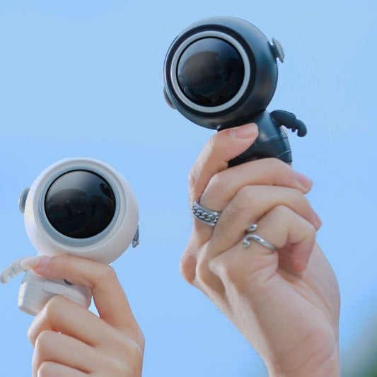 MF040 Mini Portable Leafless USB Hanging Neck Handheld Spaceman Fan(Black) by buy2fix