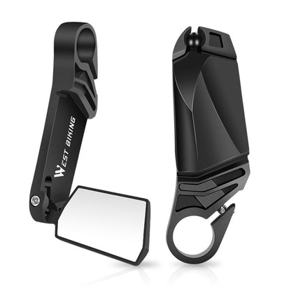 WEST BIKING Bicycle Handlebar Folding Mirror(Black) - View Mirrors by WEST BIKING | Online Shopping UK | buy2fix