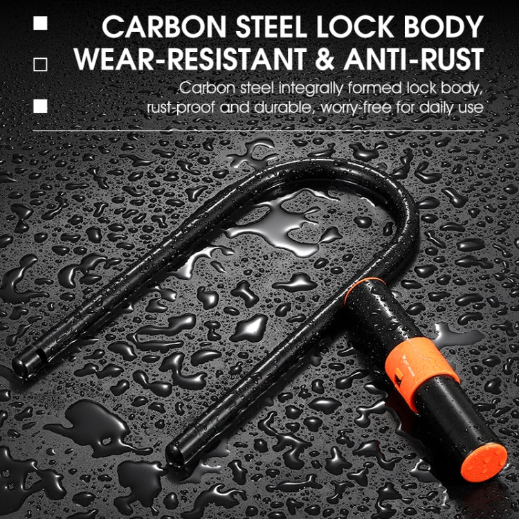 WEST BIKING Bicycle Carbon Steel Anti-Shear Anti-Theft U-Lock, Specification: Lock+Cable - Bicycle Locks & Bicycle Pumps by WEST BIKING | Online Shopping UK | buy2fix