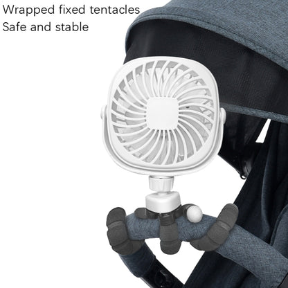 Octopus Stroller Deformation Fan Desktop Portable Handheld USB Small Fan, Colour: 1200mAh White - Consumer Electronics by buy2fix | Online Shopping UK | buy2fix