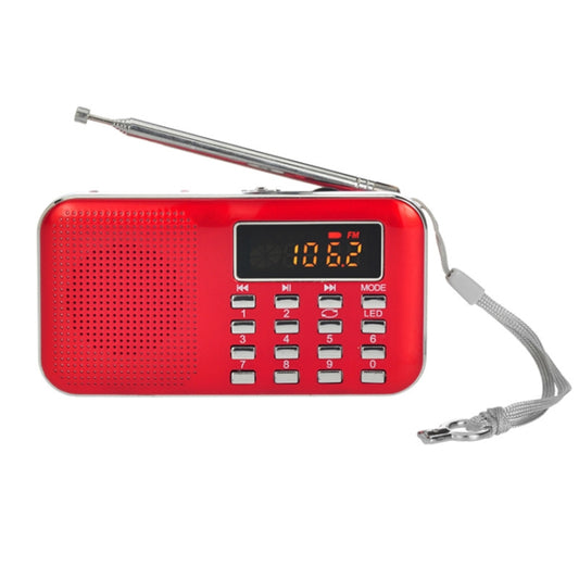 L-218AM  MP3 Radio Speaker Player Support TF Card USB with LED Flashlight Function(Red) - Consumer Electronics by buy2fix | Online Shopping UK | buy2fix