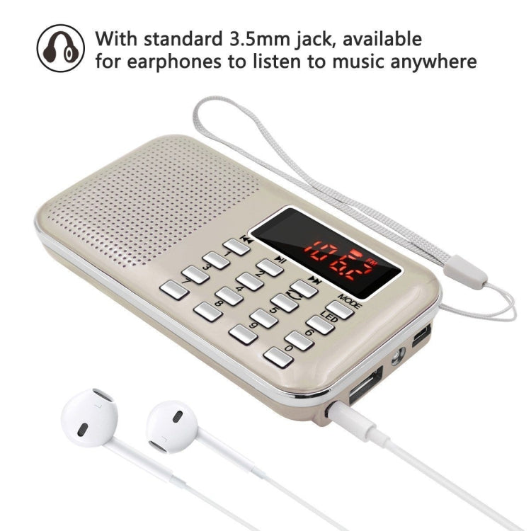 L-218AM  MP3 Radio Speaker Player Support TF Card USB with LED Flashlight Function(Red) - Consumer Electronics by buy2fix | Online Shopping UK | buy2fix