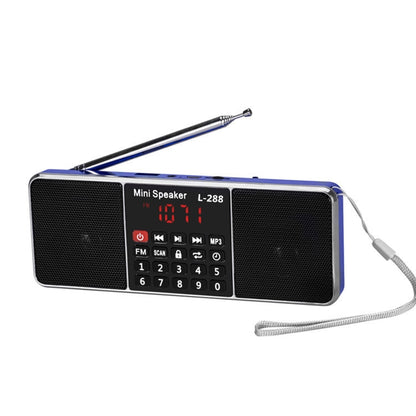 L-288FM Dual Speaker Radio MP3 Player Support TF Card/U Disk with LED Display(Blue) - Consumer Electronics by buy2fix | Online Shopping UK | buy2fix