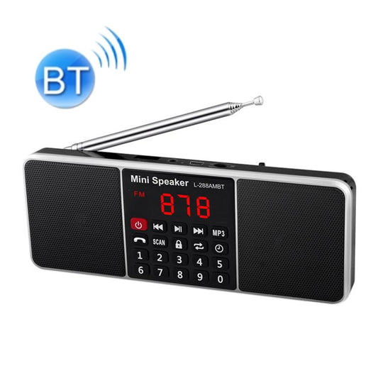 L-288AM  Bluetooth Dual Speaker Radio MP3 Player Support TF Card/U Disk with LED Display(Black) - Consumer Electronics by buy2fix | Online Shopping UK | buy2fix