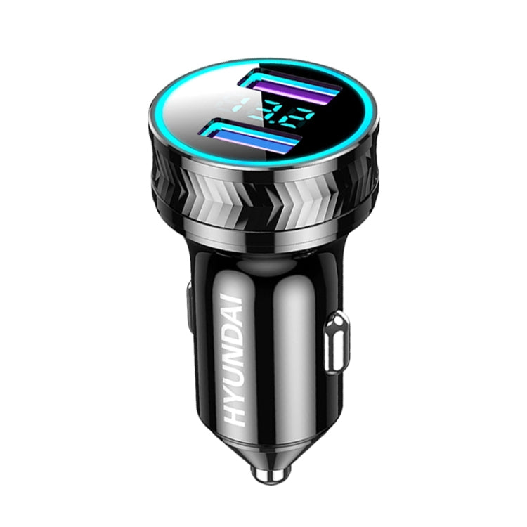 HY46B 40W Fast Charge Digital Display Dual USB Car Charger(Black) - In Car by buy2fix | Online Shopping UK | buy2fix