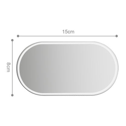 2 PCS Sun Visor High-definition Mirror Stainless Steel Makeup Mirror Oval Large - In Car by buy2fix | Online Shopping UK | buy2fix