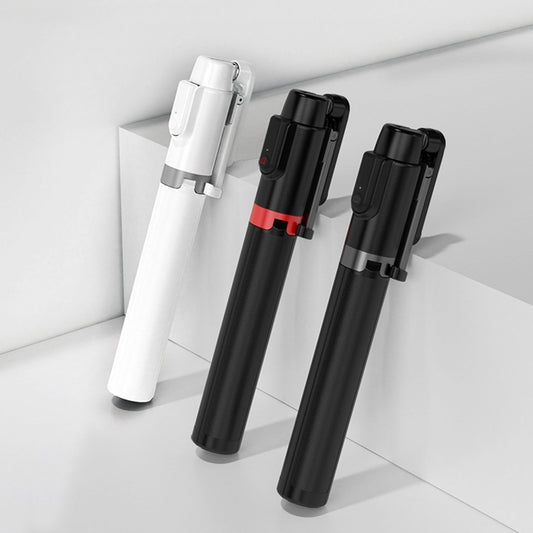 Desktop Multi-Function Live 1.3m Tripod Portable Integrated Bluetooth Selfie Rod(White Silver) by buy2fix