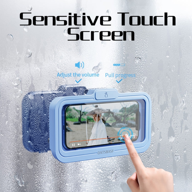 Oatsbasf  Bathroom Waterproof Phone Case Holder Shower Phone Box Wall Mount Phone Holder(Blue) - Hand-Sticking Bracket by Oatsbasf | Online Shopping UK | buy2fix