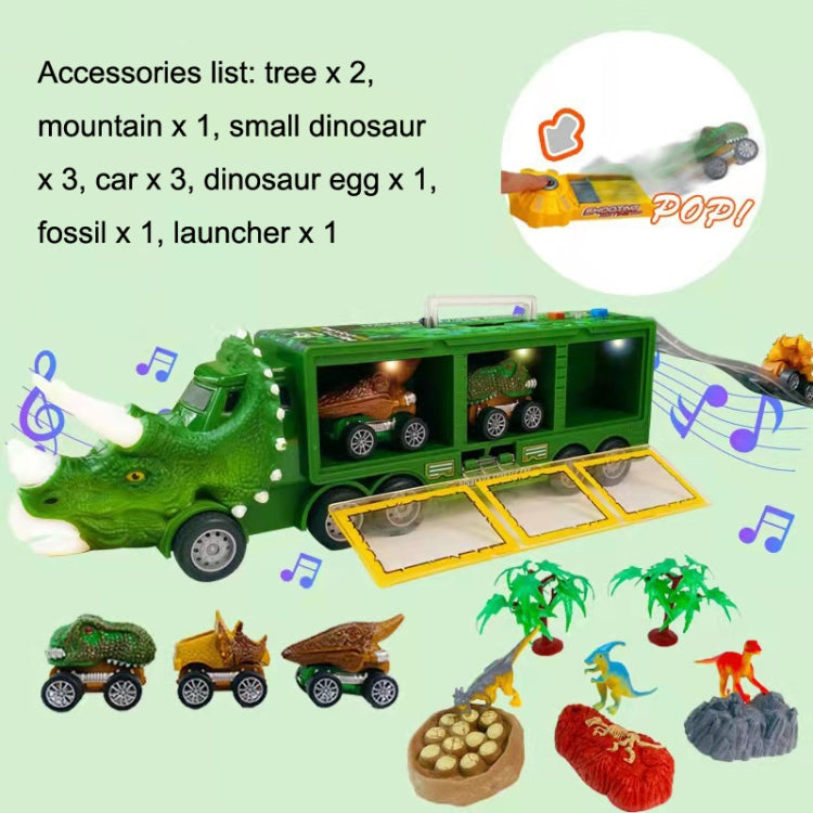 Dinosaur Transporter Light Portable Dtorage Container Car Children Toys Case(Green) - Model Toys by buy2fix | Online Shopping UK | buy2fix