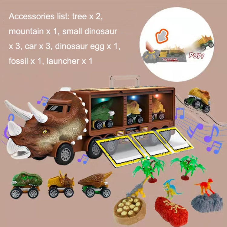 Dinosaur Transporter Light Portable Dtorage Container Car Children Toys Case(Brown) - Model Toys by buy2fix | Online Shopping UK | buy2fix