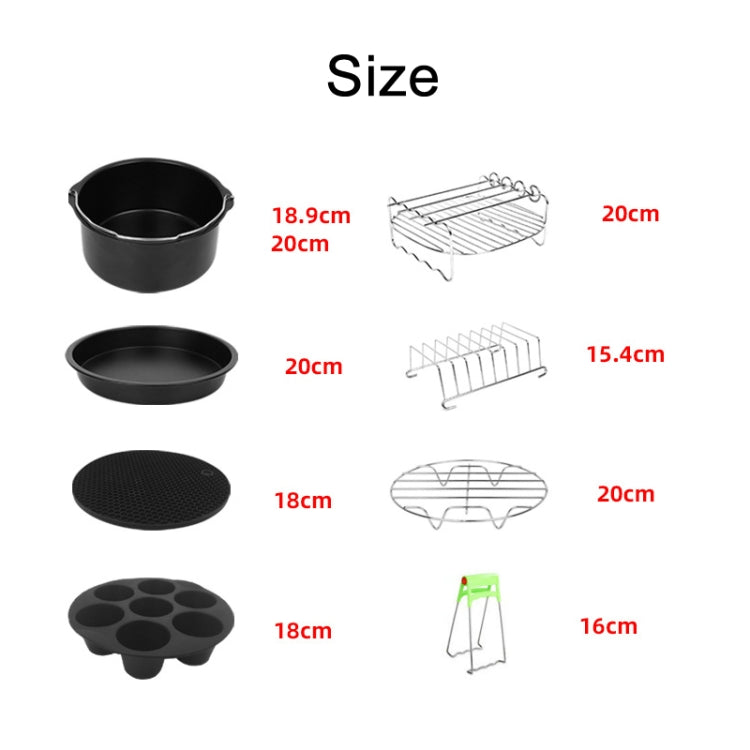 13 PCS/Set 8 inch Air Fryer Baking Accessories Set - Kitchen Machine Accessories by buy2fix | Online Shopping UK | buy2fix