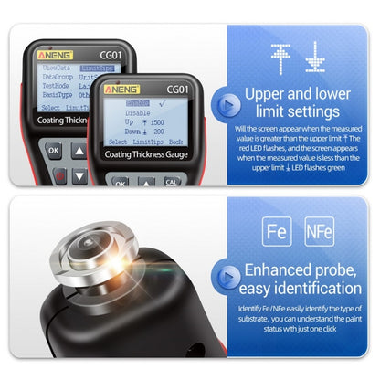 ANENG Iron-aluminum Dual-purpose Coating Thickness Measuring Instrument(CG01) - Coating Thickness Gauge by ANENG | Online Shopping UK | buy2fix