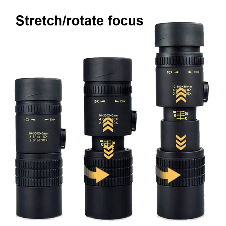 10-300x40 Monocular HD Telescope BAK4 Prism Telescope,Style: Standard - Monocular Binoculars by buy2fix | Online Shopping UK | buy2fix