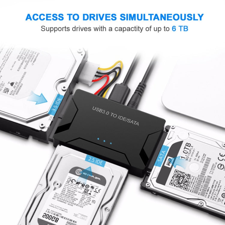 USB3.0 To SATA / IDE Easy Drive Cable Hard Drive Expanding Connector, Plug Specification: UK  Plug - USB to IDE / SATA by buy2fix | Online Shopping UK | buy2fix