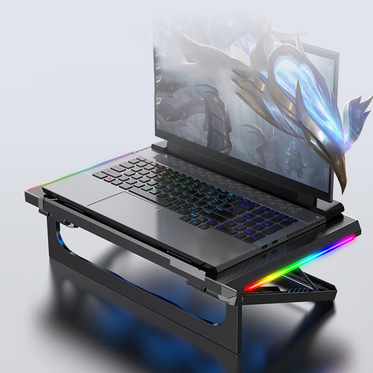 NUOXI Q9 RGB Lighting Effect Laptop Cooler(Black) - Computer & Networking by NUOXI | Online Shopping UK | buy2fix