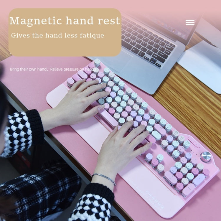 Mofii GEEZER G7 107 Keys Wired / Wireless / Bluetooth Three Mode Mechanical Keyboard, Cable Length: 1.5m(Milk Tea) - Wireless Keyboard by Mofii | Online Shopping UK | buy2fix