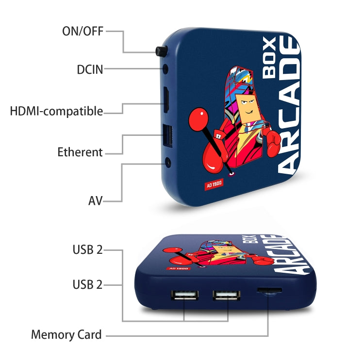 Arcade Box 64G Wireless Video Game Machine Box 4K HD Display For PS1/PSP/N64/DC, US Plug - Pocket Console by buy2fix | Online Shopping UK | buy2fix