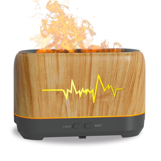 YX-1690 Wood Grain Aroma Diffuser Hollow Flame Humidifier(Shallow Wooden Grain) by buy2fix