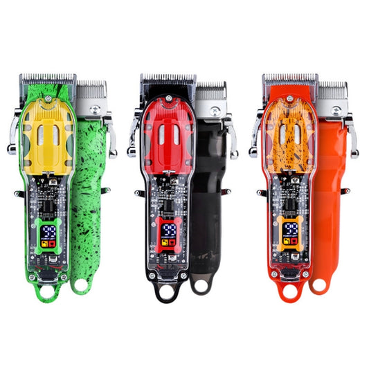 LCD Digital Display Rechargeable Transparent Electric Clipper(Black) by buy2fix