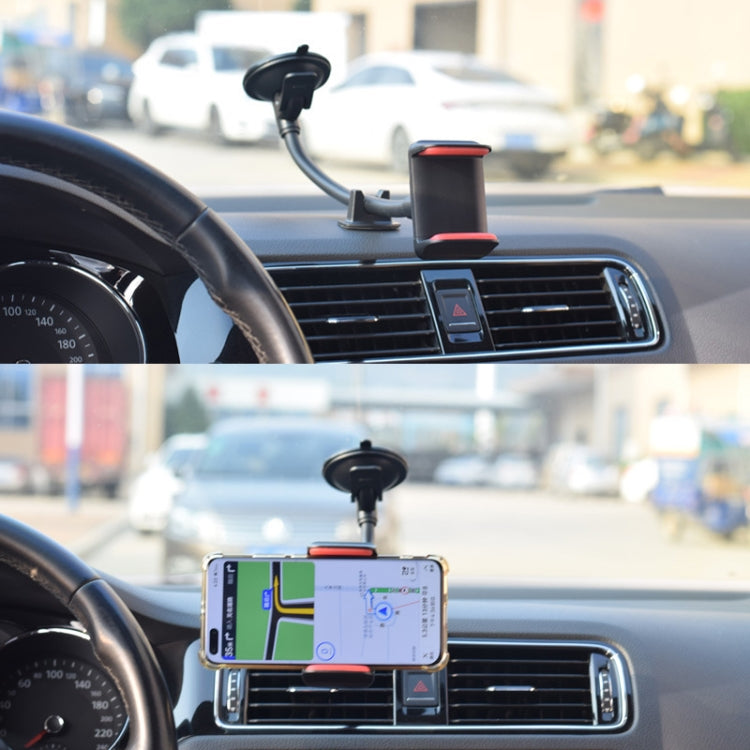 2 PCS Suction Cup Long Soft Hose Windshield Car Mobile Phone Clip Bracket(Black Box Packaging) - In Car by buy2fix | Online Shopping UK | buy2fix