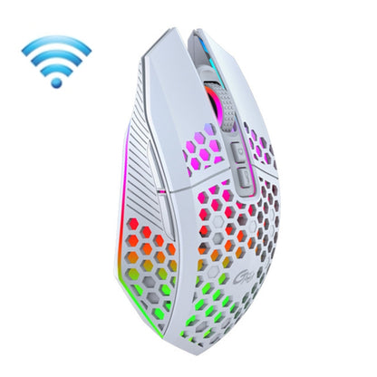 FMOUSE  X801 8 Keys 1600DPI Hollow Luminous Gaming  Office Mouse,Style: White Wireless Rechargeable - Wireless Mice by FMOUSE | Online Shopping UK | buy2fix