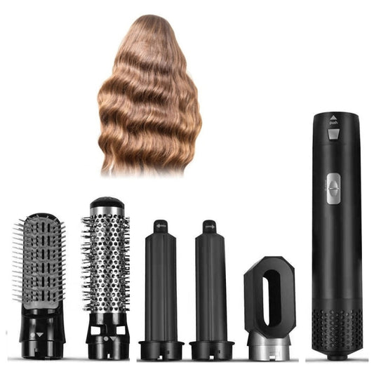 5-in-1 Hot-air Comb Automatic Straightening Dual-purpose Hair Dryer Black(US Plug) by buy2fix