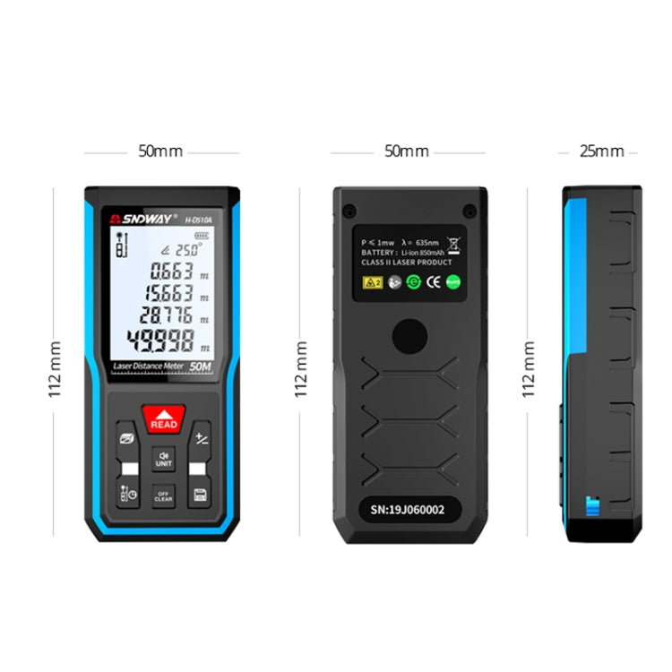 SNDWAY H-D120A Handheld Laser Rangefinder Infrared Measuring Instrument, Distance: 120m - Consumer Electronics by SNDWAY | Online Shopping UK | buy2fix