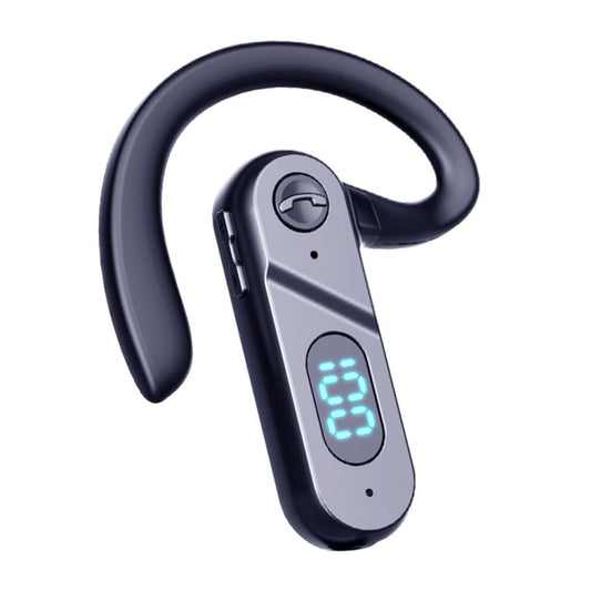 V28 Bluetooth Headset Hanging Ear Digital Display Single Ear Voice Control Earphone(Black) - Bluetooth Earphone by buy2fix | Online Shopping UK | buy2fix