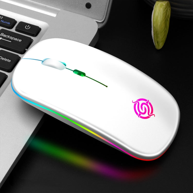 K-Snake BM110 RGB Lighting Effect Wireless Bluetooth Mouse(White) - Wireless Mice by K-Snake | Online Shopping UK | buy2fix