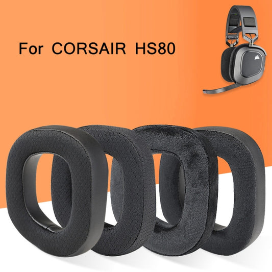 2 PCS RGB Headest Sponge Cover Earmuffs For Corsair HS80(Full Velvet) by buy2fix