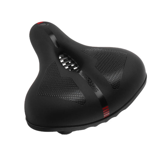 SGODDE Mountain Bike Shock Absorbing Thickened Soft Saddle(Black Red) by buy2fix